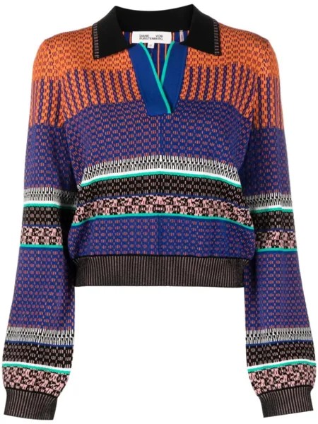 Diane Von Furstenberg жаккардовый джемпер Alonzo, синий