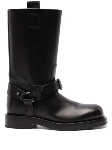 Burberry buckled leather boots, черный