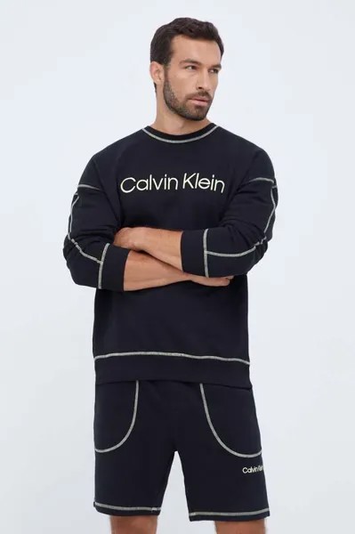 Хлопковая толстовка для отдыха Calvin Klein Underwear, черный
