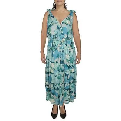 Женское синее прозрачное платье макси с цветочным принтом Taylor, 18 Вт, BHFO 3391