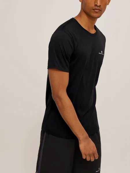 Беговая футболка с короткими рукавами Ronhill Core, черный/ярко-белый
