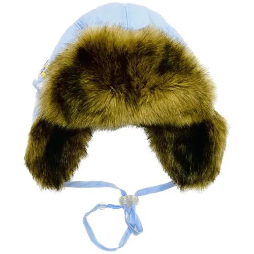 Шапка ушанка TuTu зимняя, подкладка, помпон, размер 46-48, голубой