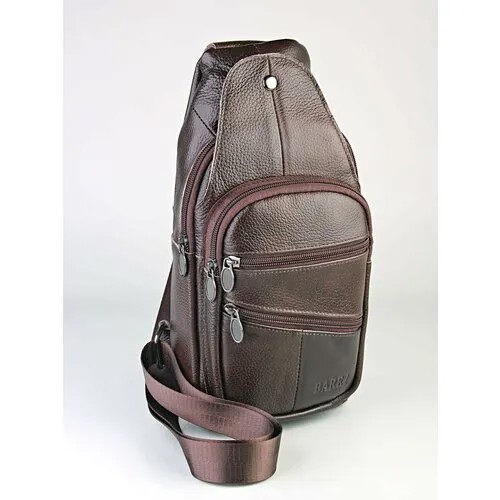 Рюкзак кросс-боди BAREZ, фактура рельефная, коричневый