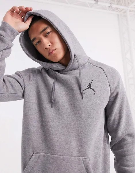Худи серого цвета с логотипом Nike Jordan Jumpman-Серый