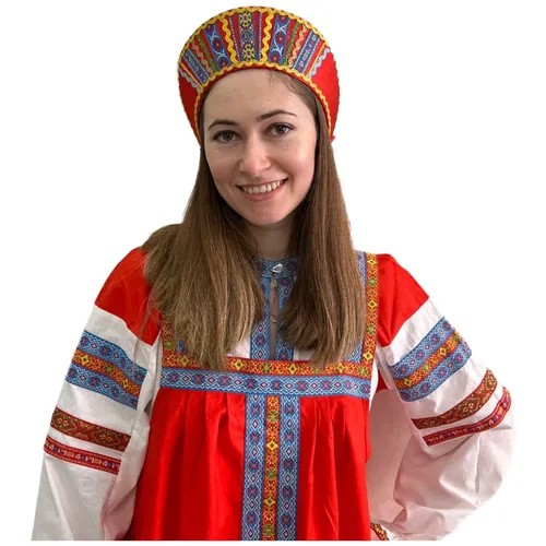 Кокошник ободок женский русский народный взрослый Радуга зеленый