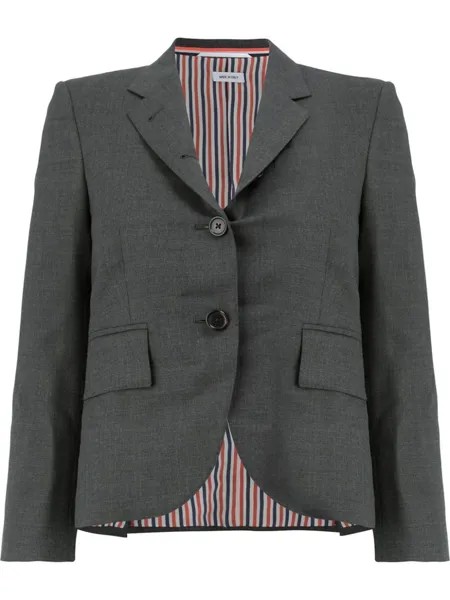 Однобортный пиджак с заостренными лацканами Thom Browne, серый