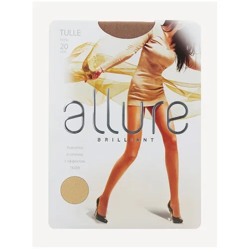 Колготки ALLURE Fashion Tulle, 20 den, размер 3-4, золотой