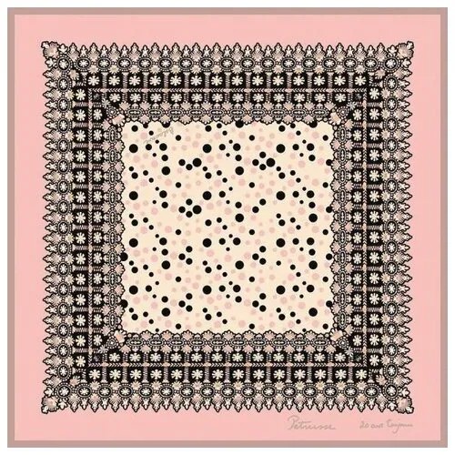 Платок Petrusse,90х90 см, розовый, хаки