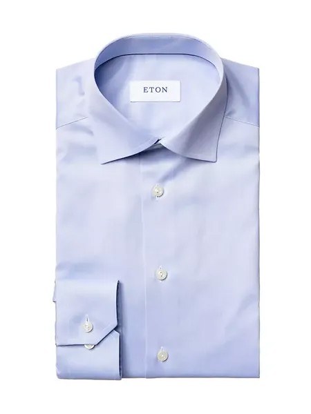 Классическая рубашка из твила приталенного кроя Eton, синий