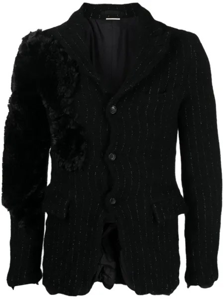 Comme des Garçons Homme Plus однобортный пиджак в тонкую полоску, черный
