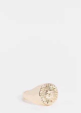Золотистое кольцо с дизайном в виде солнца ASOS DESIGN Curve-Золотистый