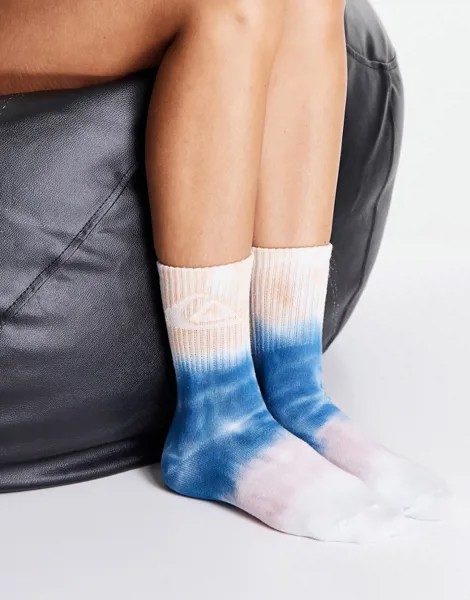 Голубые носки с принтом тай-дай Quiksilver-Голубой