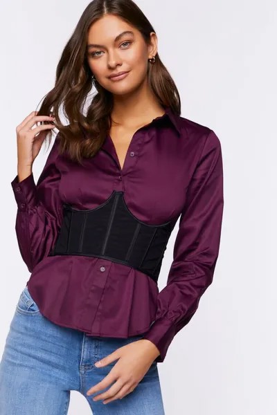 Атласная рубашка со стрелками Forever 21