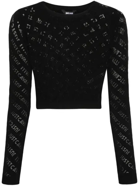 Just Cavalli трикотажный топ с логотипом, черный