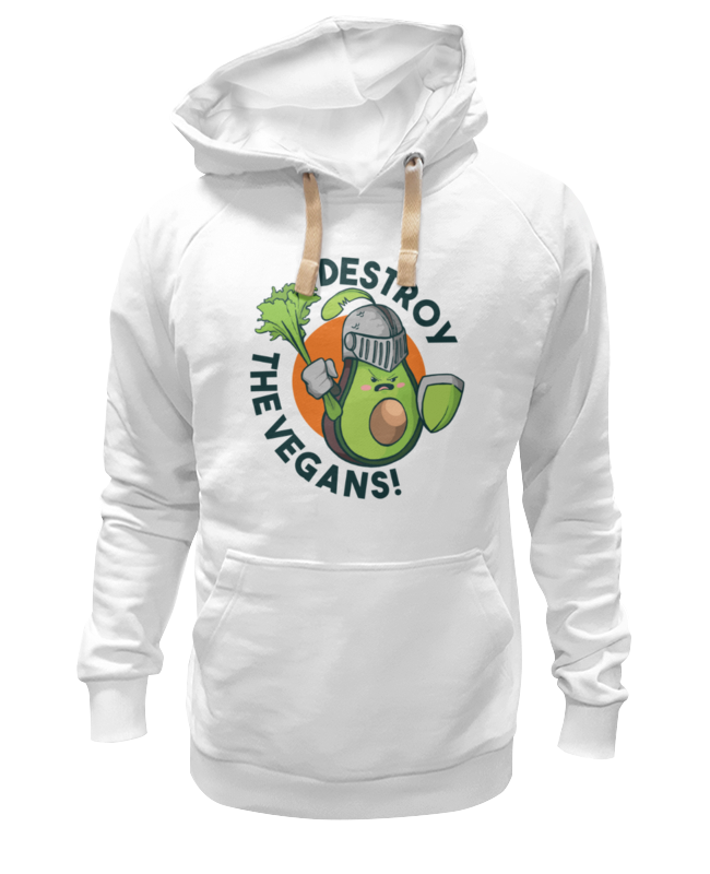 Худи Printio Destroy the vegans белое 2XL