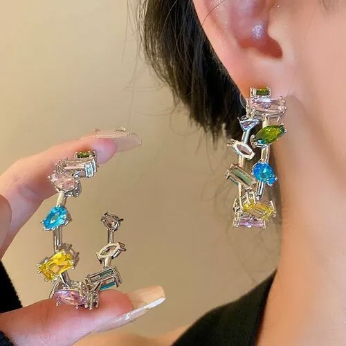 Серьги, разноцветный