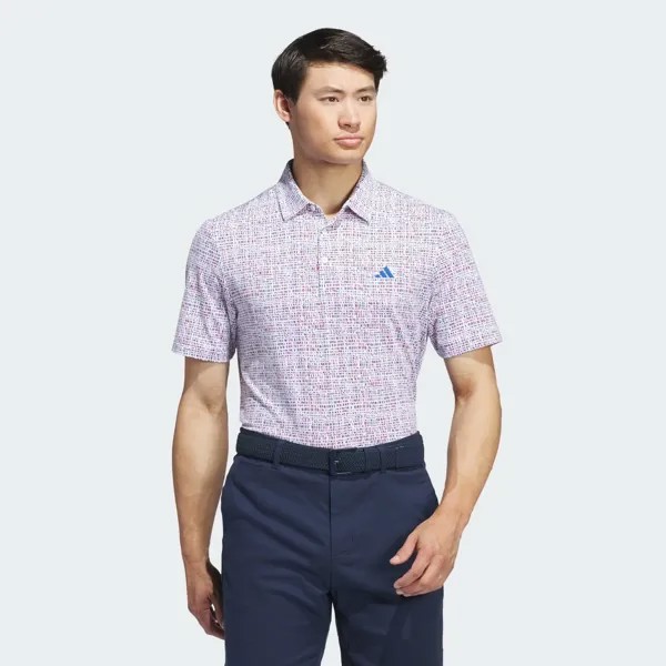 Рубашка поло с принтом Ultimate365 Power Grid Adidas, цвет White/Royal Blue/Better Scarlet/Collegiate Green