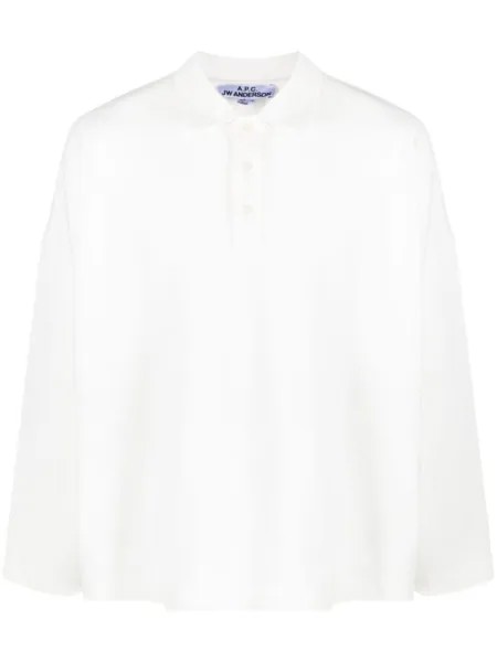 A.P.C. рубашка поло с вышитым логотипом, белый