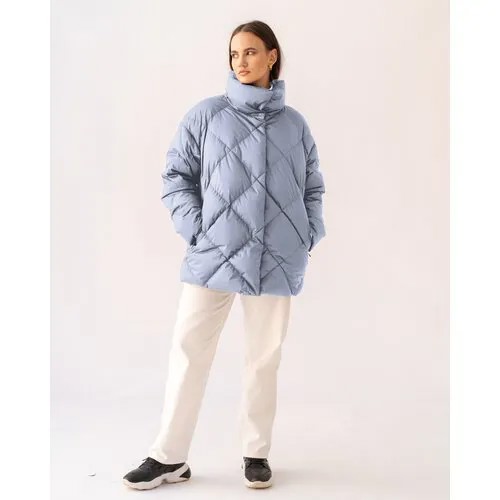 Куртка  Modress зимняя, средней длины, силуэт прямой, капюшон, карманы, размер 62, серый