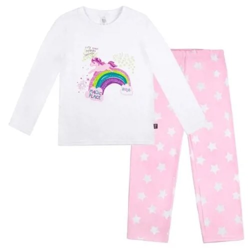 Пижама BOSSA NOVA 362К-151 для девочки, цвет белый/розовый, размер 140