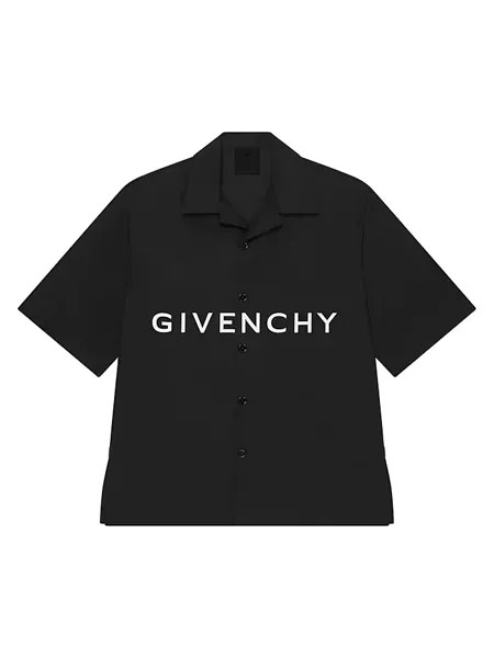 Гавайская рубашка свободного кроя из поплина Givenchy, черный
