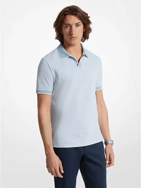 Рубашка-поло из фактурного хлопка Michael Kors Mens, синий