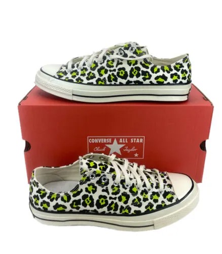 НОВЫЕ мужские туфли Converse Chuck 70 Ox с леопардовым принтом Egret Black Green, размер 11,5