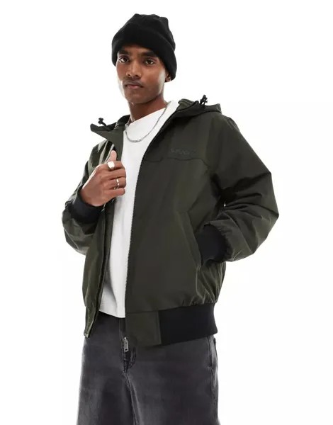 Нейлоновый бомбер с капюшоном Superdry Surplus оливкового цвета Surplus Goods