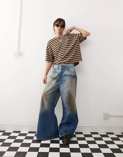 Cheap Monday – Rad – Синие джинсы с очень широкими штанинами и грязным эффектом