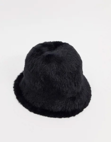 Черная пушистая шляпа Pieces-Черный