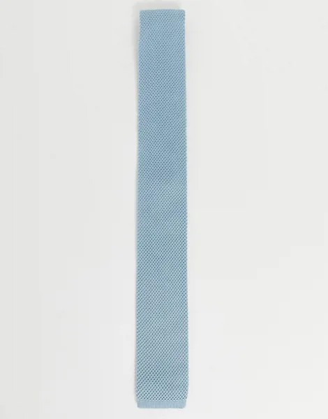 Голубой трикотажный галстук Twisted Tailor-Синий