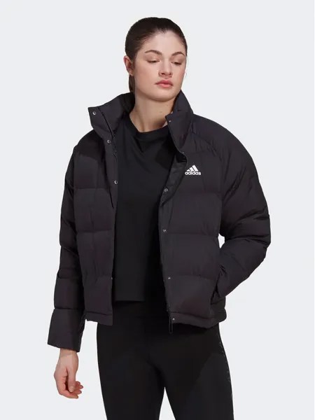 Пуховик свободного кроя Adidas, черный