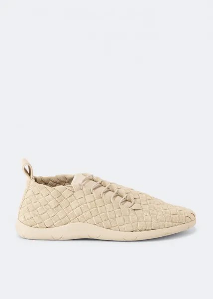 Кроссовки BOTTEGA VENETA Intrecciato lace-up sneakers, бежевый