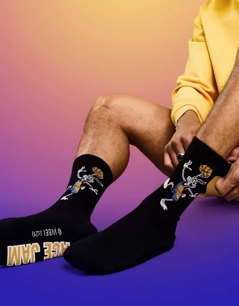 Черные носки с принтом Багза Банни ASOS DESIGN Space Jam: A New Legacy-Зеленый цвет
