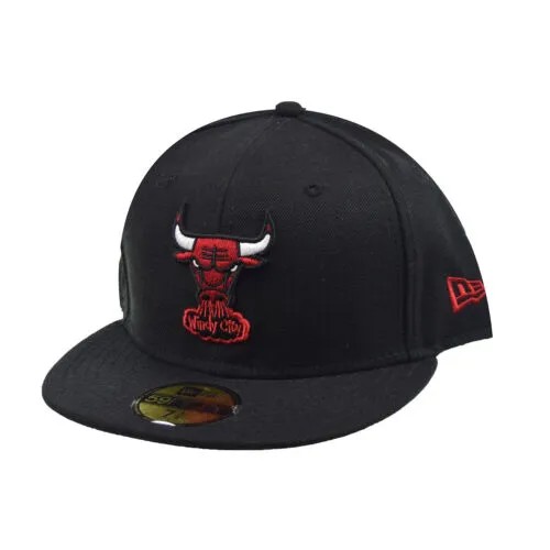 Мужская кепка New Era Chicago Bulls с классическим логотипом Hardwood 59Fifty, черно-красная