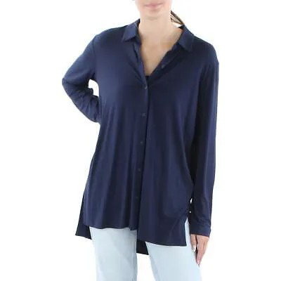 Женская рубашка с длинным рукавом и воротником Eileen Fisher, блузка на пуговицах BHFO 4767