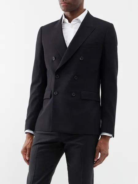 Двубортный пиджак из шерсти Paul Smith, черный