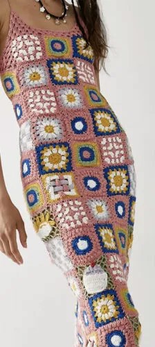 Платье на бретельках Free people Fillyboo ручной работы в стиле пэчворк, размер XL