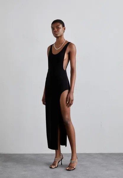 Платье из джерси Norma Kamali MARISSA WIDE SLIT GOWN, черный