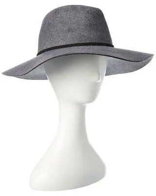Женская шляпа Fedora из шерсти и кожи с широкими полями Phenix, серая