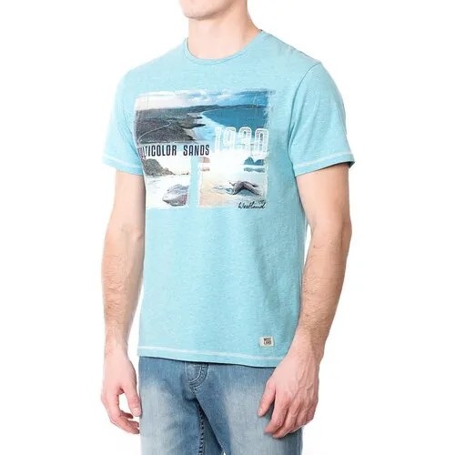 Мужская футболка WESTLAND W3397 AQUA_MELANGE голубая размер XXL