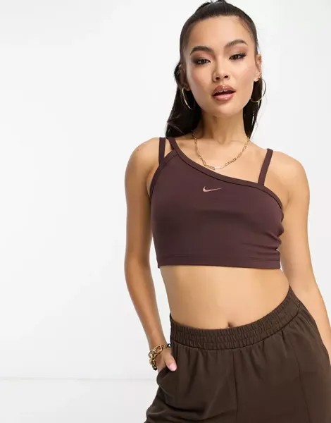 Земляно-коричневый асимметричный топ Nike Everyday Modern