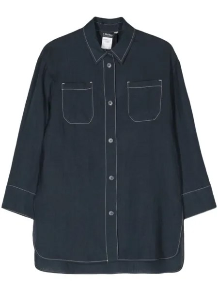 Льняная Футболка Daria 'S Max Mara, синий