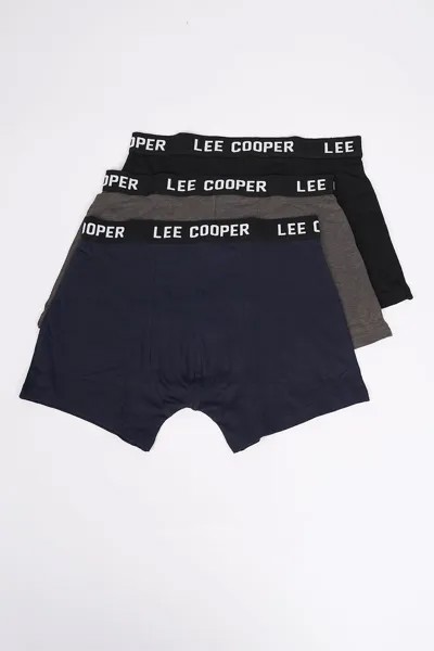 Боксеры на резинке на талии – 3 пары Lee Cooper, черный