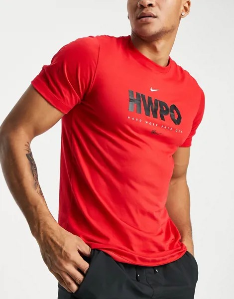 Красная футболка Nike Training HWPO-Красный