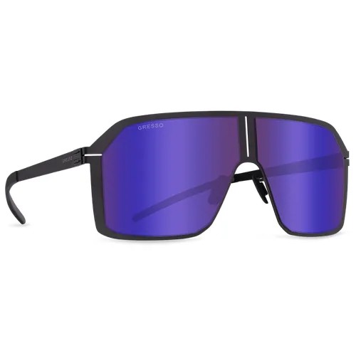 Солнцезащитные очки Gresso, монолинза, с защитой от УФ, зеркальные, черный