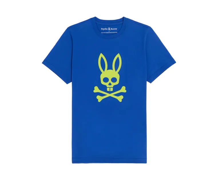 Мужская матовая футболка с рисунком Psycho Bunny Posen Surf The Web B6U304Z1PC-SURFW, синий