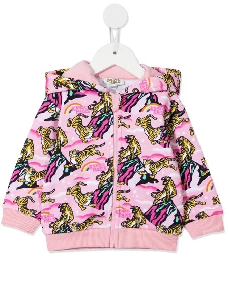 Kenzo Kids худи на молнии с принтом Tiger