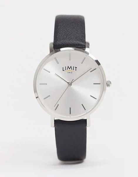 Часы с черным ремешком из искусственной кожи и серебристым циферблатом Limit-Черный