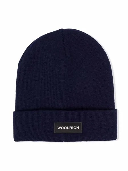 Woolrich Kids шапка бини с нашивкой-логотипом